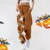 My Recent,Boo Sheet Sweatshirt,This is Some Boo Sheet Sweatpants Women Halloween Cool Ghost Graphic Wide Leg Joggers Cinch Bottom Baggy,Must Haves 2024,Coffee-A,Small view 3