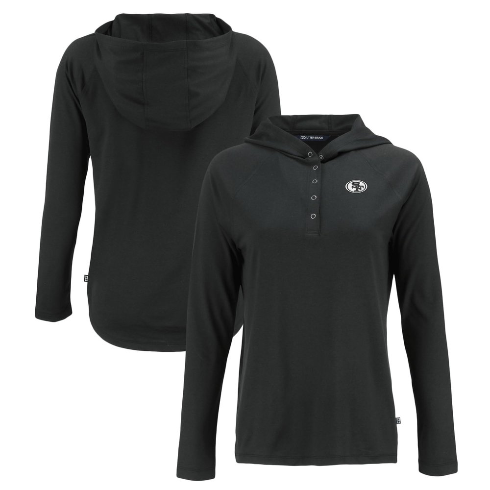 Cutter & Buck Women's Black San Francisco 49ers Coastline Epic Comfort Eco Recycled Long Sleeve Hoodie T-Shirt