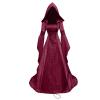 SACFOF Renaissance Dress for Women Halloween Funny Costume Medieval Gothic Dress Hooded Victorian Maxi Dress Cosplay view 1