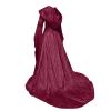 SACFOF Renaissance Dress for Women Halloween Funny Costume Medieval Gothic Dress Hooded Victorian Maxi Dress Cosplay view 3
