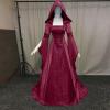SACFOF Renaissance Dress for Women Halloween Funny Costume Medieval Gothic Dress Hooded Victorian Maxi Dress Cosplay view 4