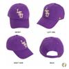 Desert Cactus LSU Louisiana State University Baseball Hat Tigers Geaux Brimmed Embroidered Hats Cap Adjustable Cloth Strap Adult (Style A1) Purple view 3