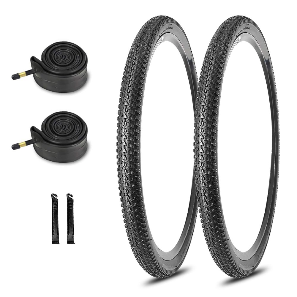 2-Pack Hybrid Bike Tire Kit: 26/27.5/29-inch Lightweight Bicycle Replacement Tires with Inner Tubes and Tire Levers Compatible with MTB,Urban Bike,26 x 1.95/27.5 x 2.1/29 x 2.25