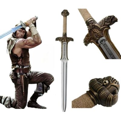 Barbarian Sword 40" Atlantean Sword High Carbon Steel Blade Leather Wrapped Handle Viking Sword with Real Leather Sheath  Functional Collectible for Cosplay & Display Gift