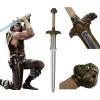 Barbarian Sword 40" Atlantean Sword High Carbon Steel Blade Leather Wrapped Handle Viking Sword with Real Leather Sheath  Functional Collectible for Cosplay & Display Gift view 1