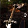 Barbarian Sword 40" Atlantean Sword High Carbon Steel Blade Leather Wrapped Handle Viking Sword with Real Leather Sheath  Functional Collectible for Cosplay & Display Gift view 2