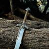 Barbarian Sword 40" Atlantean Sword High Carbon Steel Blade Leather Wrapped Handle Viking Sword with Real Leather Sheath  Functional Collectible for Cosplay & Display Gift view 3