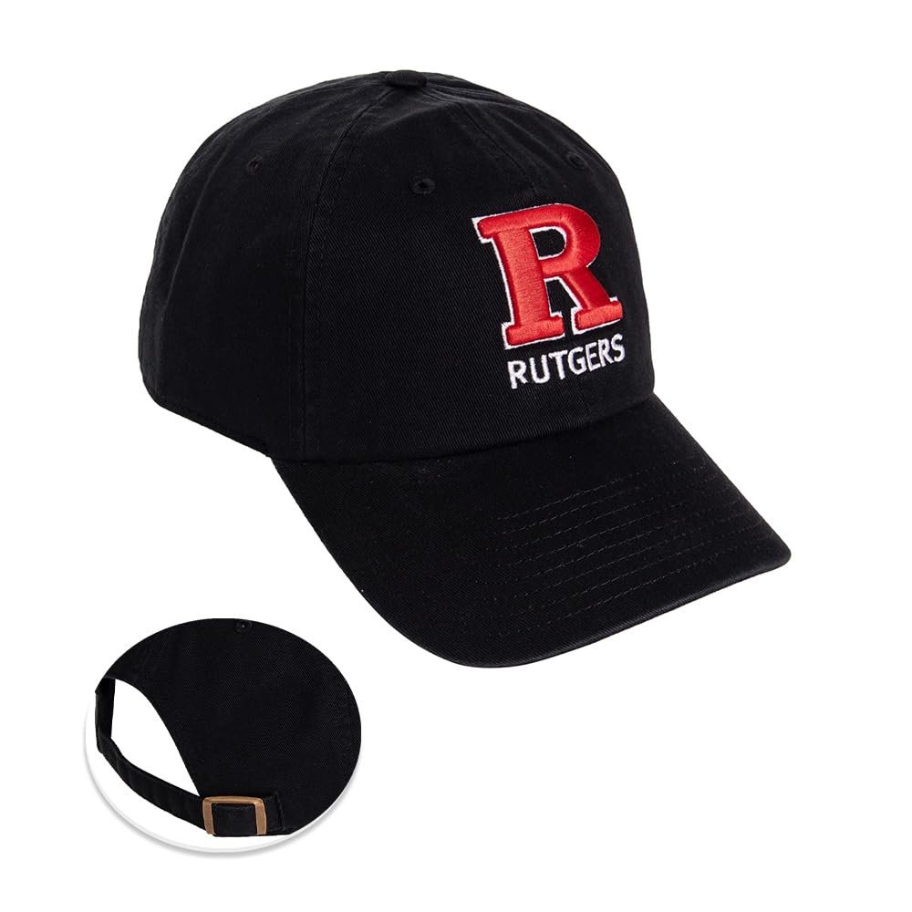 Desert Cactus Rutgers University Baseball Hat State University of New Jersey Scarlet Knights Brimmed Embroidered Hats Cap Adjustable Cloth Strap Adult (Style D1)