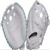 Easton | Professional Collection SIGNAUTRE Series Fastpitch Softball Catcher's Mitt | Jen Schroeder Model | 34" | Pro H-Web | Right Hand Throw | White/Teal view 1