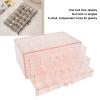 Jewelry Boxes for Women Girls, 3 Layers Jewelry Organizer Box, Acrylic Clear Jewelry Storage Organizer for Earring, Ring, Necklace, Bracelets, 72 Compartments (Pinkish) view 2