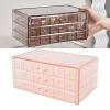 Jewelry Boxes for Women Girls, 3 Layers Jewelry Organizer Box, Acrylic Clear Jewelry Storage Organizer for Earring, Ring, Necklace, Bracelets, 72 Compartments (Pinkish) view 3