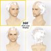 ASKUANG Old Man Costume Wig Short Wavy Old Man Bald wig Comb Over Style for Bald Costume Party Funny Wigs (White) view 2