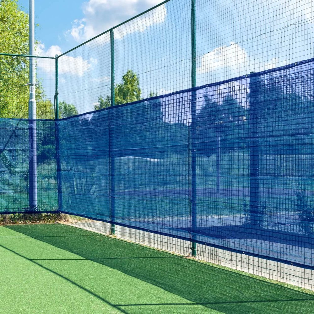 Vermont Tennis Court Wind Screen & Privacy Screen Windscreen | 6 x 60 or 6 x 40 Tennis Court Shade Cover  Green, Navy or Black [Optional Logo] (Without Logo, Navy, 60ft x 6ft)