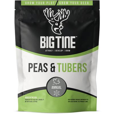 Big Tine Food Plot Mix, Deer Attractant, Peas and Tubers, 8 lbs Bag, Fall/Winter Annual, Contains Early Season Forage and Winter Peas