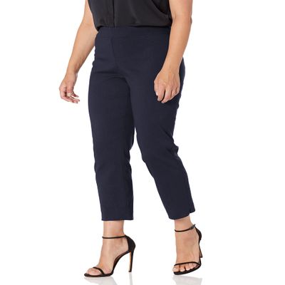 Briggs New York Women's Super Stretch Millennium Slimming Pull-on Ankle Pant Navy