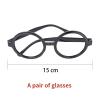 Askuang Women Asymmetrical Short Blue Bob Wig for Costume with Black Glasses Short Blue Hair Wig for Dress Up Party view 4