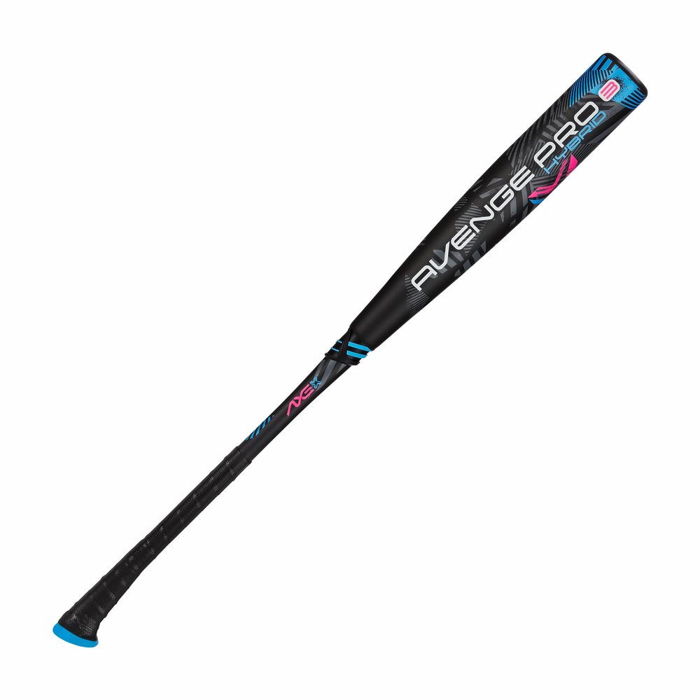 Axe | Avenge Pro 3 Hybrid | BBCOR Baseball Bat | Drop -3 | 3-Piece Hybrid | 2 5/8" Barrel | Black/Blue/Pink (Standard Axe Handle, 33")