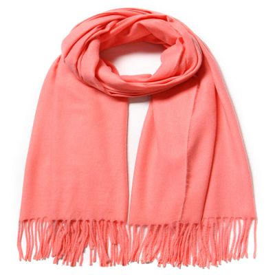 Cindy & Wendy Women's Pashmina Shawl Wrap for Evening Dress Bridesmaid Wedding Bridal Winter Warm Large Soft scarf (Coral Pink)