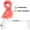 Cindy & Wendy Women's Pashmina Shawl Wrap for Evening Dress Bridesmaid Wedding Bridal Winter Warm Large Soft scarf (Coral Pink) view 4