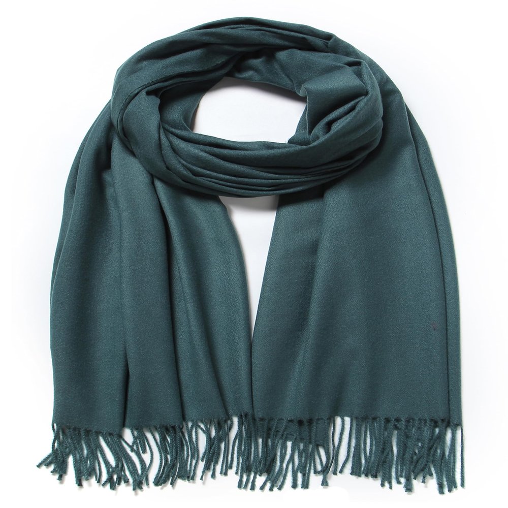Cindy & Wendy Women's Pashmina Shawl Wrap for Evening Dress Bridesmaid Wedding Bridal Winter Warm Large Soft scarf (Dark Forest Green)