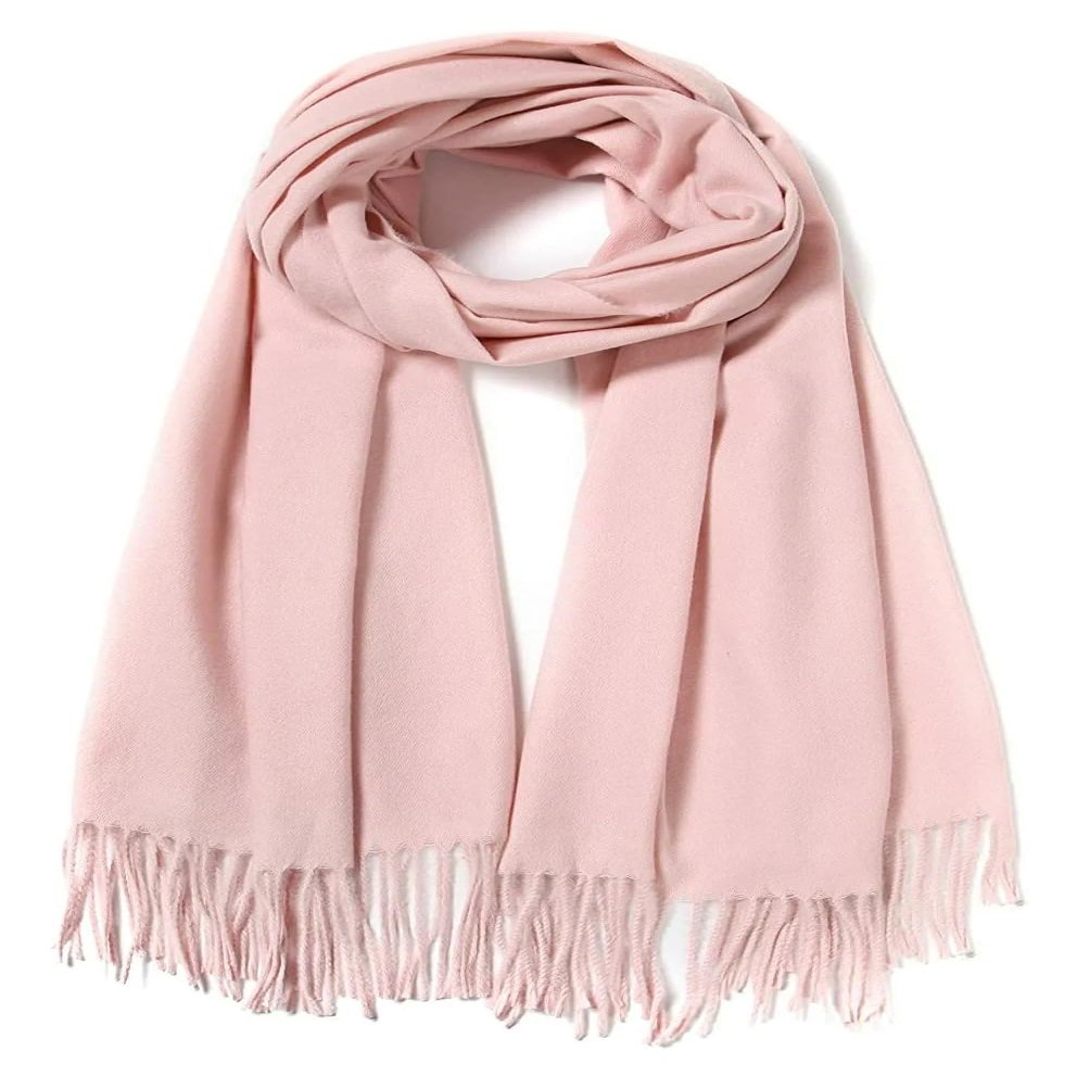 Cindy & Wendy Women's Pashmina Shawl Wrap for Evening Dress Bridesmaid Wedding Bridal Winter Warm Large Soft scarf (Baby Pink)