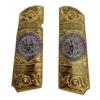 1911 Grips for Colt, Rock Island, Springfield, Taurus, High Polished Gold, Full Size (Government/Commander), Screws Included, Ambi Safety Cut view 1
