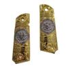 1911 Grips for Colt, Rock Island, Springfield, Taurus, High Polished Gold, Full Size (Government/Commander), Screws Included, Ambi Safety Cut view 4