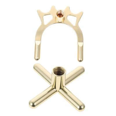 OSOLADY 2pcs Copper Pool Cue Bridge Stick Durable Billiard Rest with Removable Cross and High Bridge Heads Essential Accessory for Pool Table Stability and Enhanced Gameplay