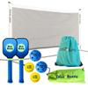 Dink Buddy - 3-in-1 Pickleball Trainer Set: 1 Mini 6 Wide Pickleball Net with Carrying Case, 4 Kelso Balls (2 Trainer + 2 Standard), 2 PickleDojo Paddles, & 1 Drawstring Backpack view 1