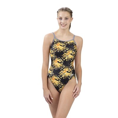 Dolfin Uglies Women's Print V Back 1-Piece (Bat Dance, 22)