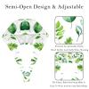 2 Pieces Scrub Caps Women Chef Hat Cute Scrub Caps Women for Kitchen Plant Leaves Multicoloured view 3