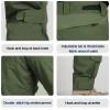 OCANXUE Mens Tactical Pants with Knee Pads Camo Cargo Pants Waterproof Hiking Pants 10 Pockets No Belt Army Green 30 view 4
