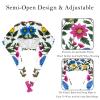 2 Pieces Scrub Caps Women Men's Scrub Cap Nurse Scrub Cap for The Surgeon Flowers Ethnic Style Multicoloured view 3