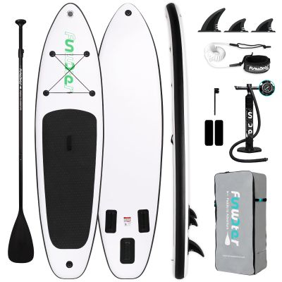 FunWater SUP Inflatable Stand Up Paddle Board 10'633"6" Ultra-Light Inflatable Paddleboard with ISUP Accessories,Fins,Adjustable Paddle, Pump,Backpack, Leash