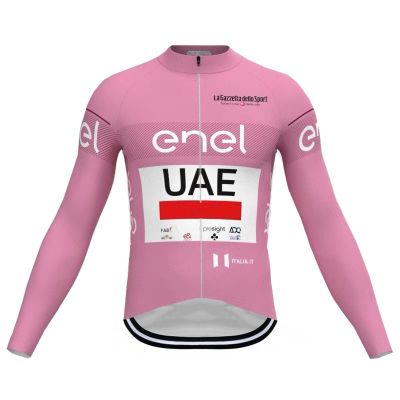 2024 Spring Autumn Sunsreen Thin Pro Team UAE ITALIA TOUR Championship Long Sleeve Cycling Jersey For Men,Breathable Road Bike Shirt Quick Dry Bicycle Clothing (2XL)