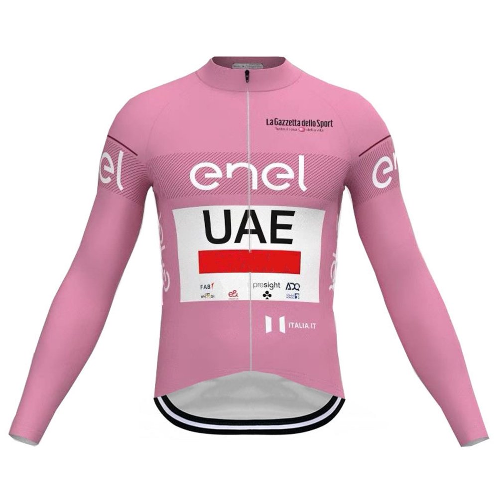 2024 Spring Autumn Sunsreen Thin Pro Team UAE ITALIA TOUR Championship Long Sleeve Cycling Jersey For Men,Breathable Road Bike Shirt Quick Dry Bicycle Clothing (2XL)