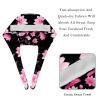 2 Pieces Scrub Caps Women Scrub Caps Women Satin Lined Scrub Caps Surgical Women for The Surgeon Peach Flowers Twigs view 4