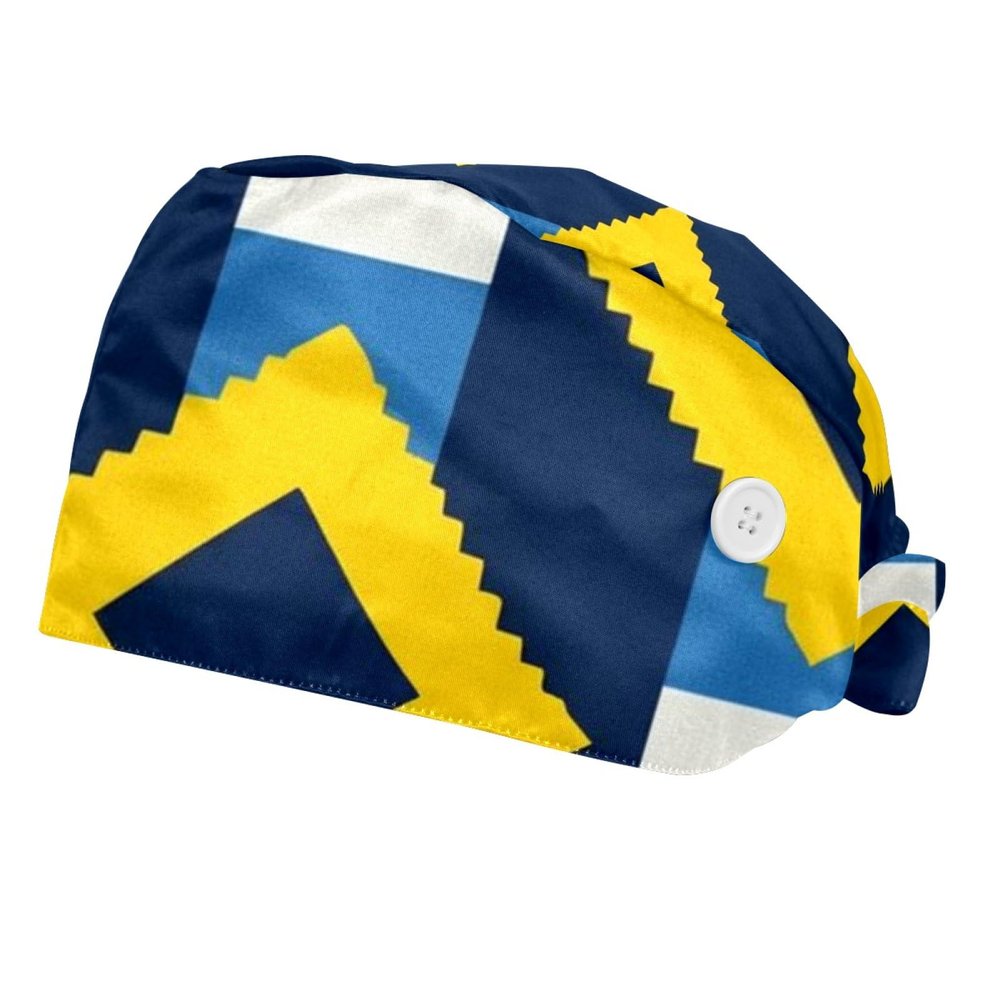 2 Pieces Scrub Caps Women Dental Scrub Caps Nurse Scrub Cap for Home Carpet Pattern Multicoloured