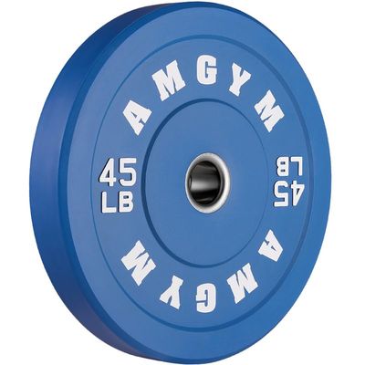 AMGYM Olympic Weight Plates Set, Colored Bumper Plates with 2 inch Barbell Sleeves, Rubber Bumpers, 45LB*1