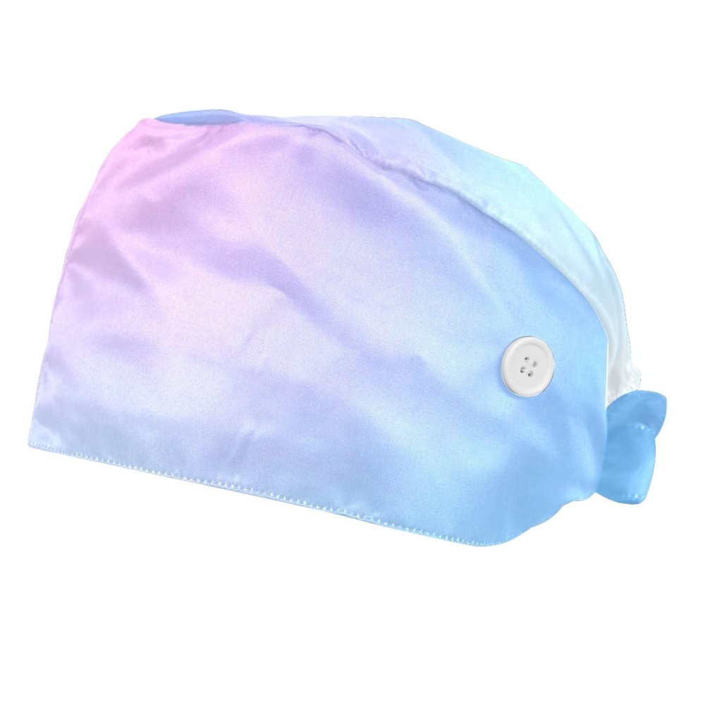 2 Pieces Scrub Caps Women Chef Hat Nursing Scrub Caps for Nurse Blur Abstract Multicoloured