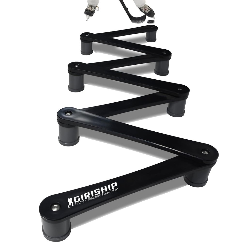 GIRISHIP Hockey Training Equipment, Adjustable Hockey Stick Handling Trainer for Puck Control and Coordination, Portable Stickhandling Training Tool, 7-Section