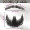 Fake Beard Realistic Beard 100% Human Hair Fake Face Beard Realistic Full Hand Tied Costume Facial Hair for ManAdults Lace Invisible Fake Mustache for Halloween Drama Party Movie Makeup(Black) view 2