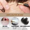 Fake Beard Realistic Beard 100% Human Hair Fake Face Beard Realistic Full Hand Tied Costume Facial Hair for ManAdults Lace Invisible Fake Mustache for Halloween Drama Party Movie Makeup(Black) view 4