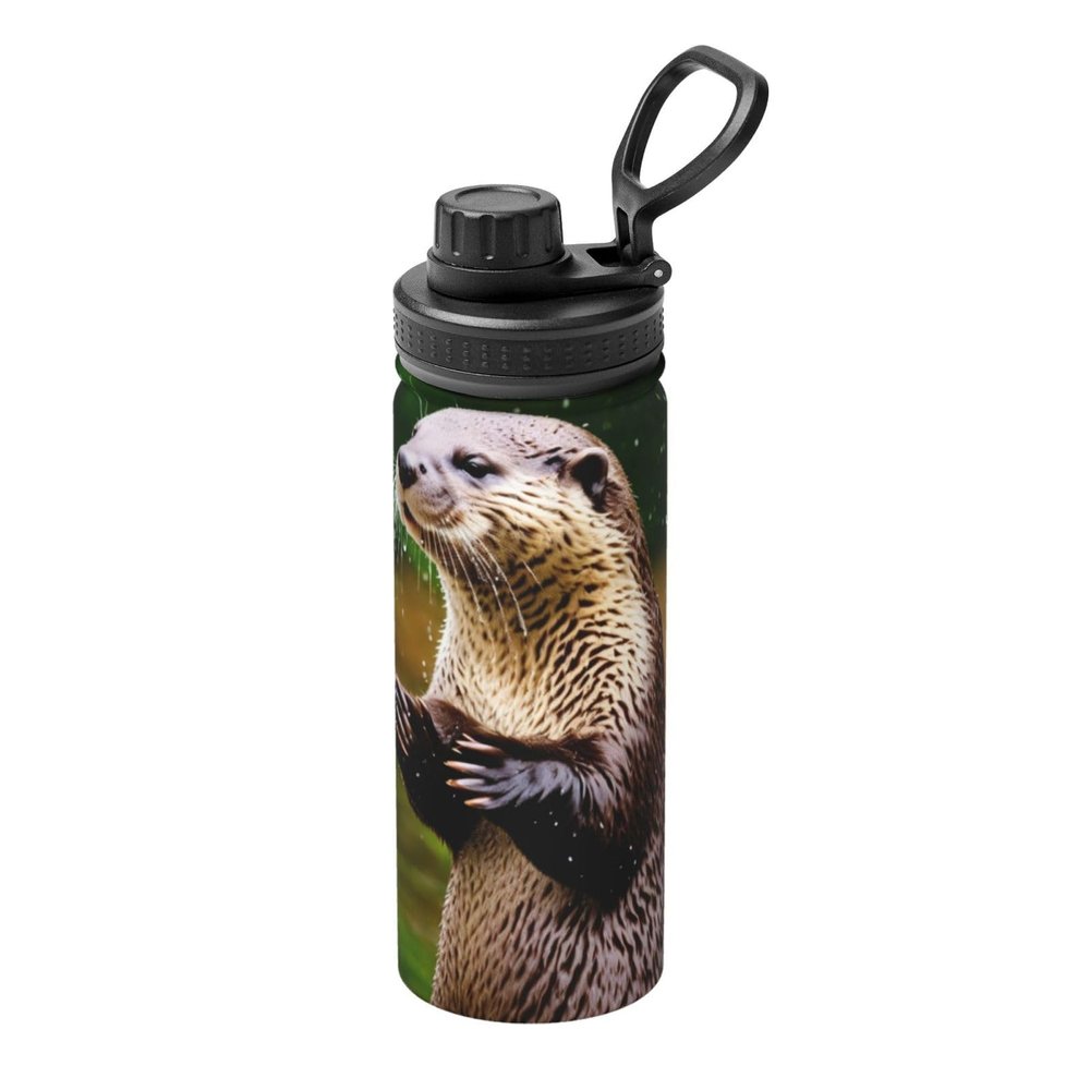 Animal Cute Brown Otters Print Water Bottles Stainless Steel 18oz Heat Resistance Outdoors,Travel Cup Men Women