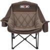 Overmont Oversized XL Camping Chair for Adults - 450lbs Support Heavy-Duty Padded Folding Chair with Side Pocket Cup Holder Cooling Bag for Outdoor Sports Garden Beach Fishing Lawn Khaki view 1