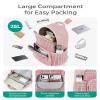 BAGSMART College Backpack for Women, Lightweight Puffy Travel Backpack, TSA Personal Item Casual Daypack, Pink view 3