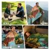 KawaGebo Kamp Outdoor Camping Blanket with Sherpa Lining, Extra Warm Thick Camp Blankets and Puffy Ultralight Soft Poncho DWR Camping Quilt for Cold Weather, Adventure, Sleeping, Backpacking 78"x 56" view 2