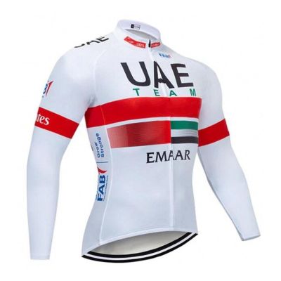 Spring Autumn Sunsreen Thin Pro Team UAE Long Sleeve Cycling Jersey For Men,Breathable Road Bike Shirt Quick Dry Bicycle Clothing (2XL)