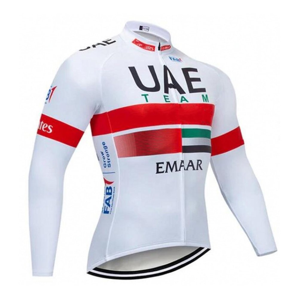 Spring Autumn Sunsreen Thin Pro Team UAE Long Sleeve Cycling Jersey For Men,Breathable Road Bike Shirt Quick Dry Bicycle Clothing (2XL)