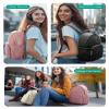 BAGSMART College Backpack for Women, Lightweight Puffy Travel Backpack, TSA Personal Item Casual Daypack, Beige view 2